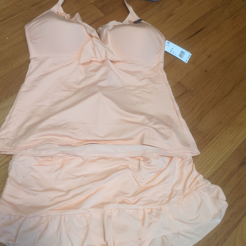 Beautiful peach 2 piece swim suit